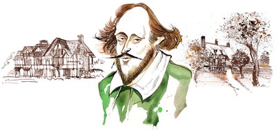 English playwright and poet William Shakespeare; caricature by Neale Osborne